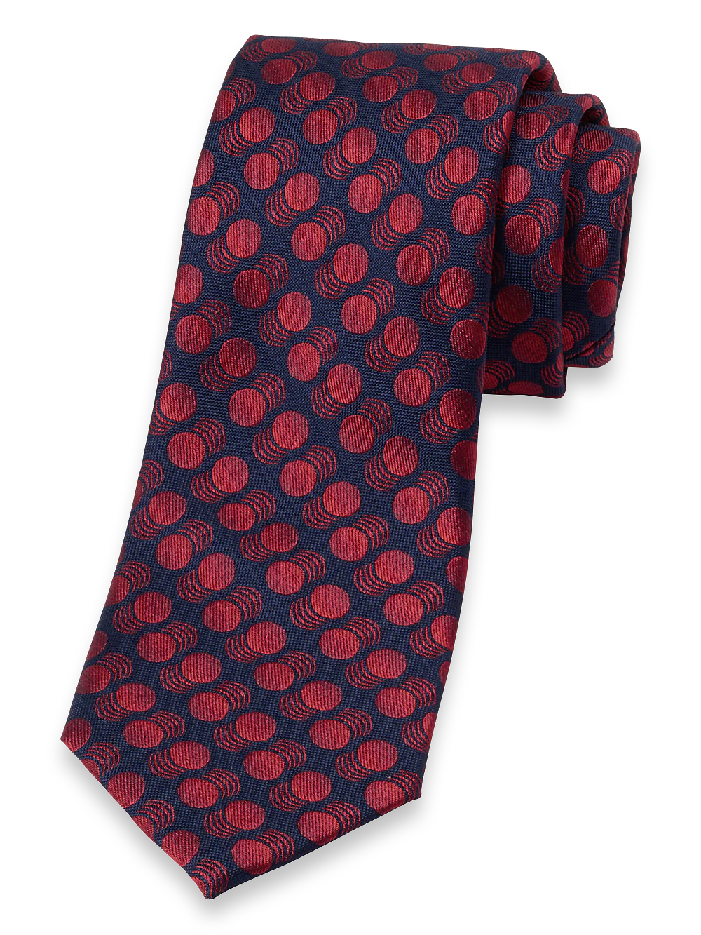 Circles Woven Silk Tie - Red