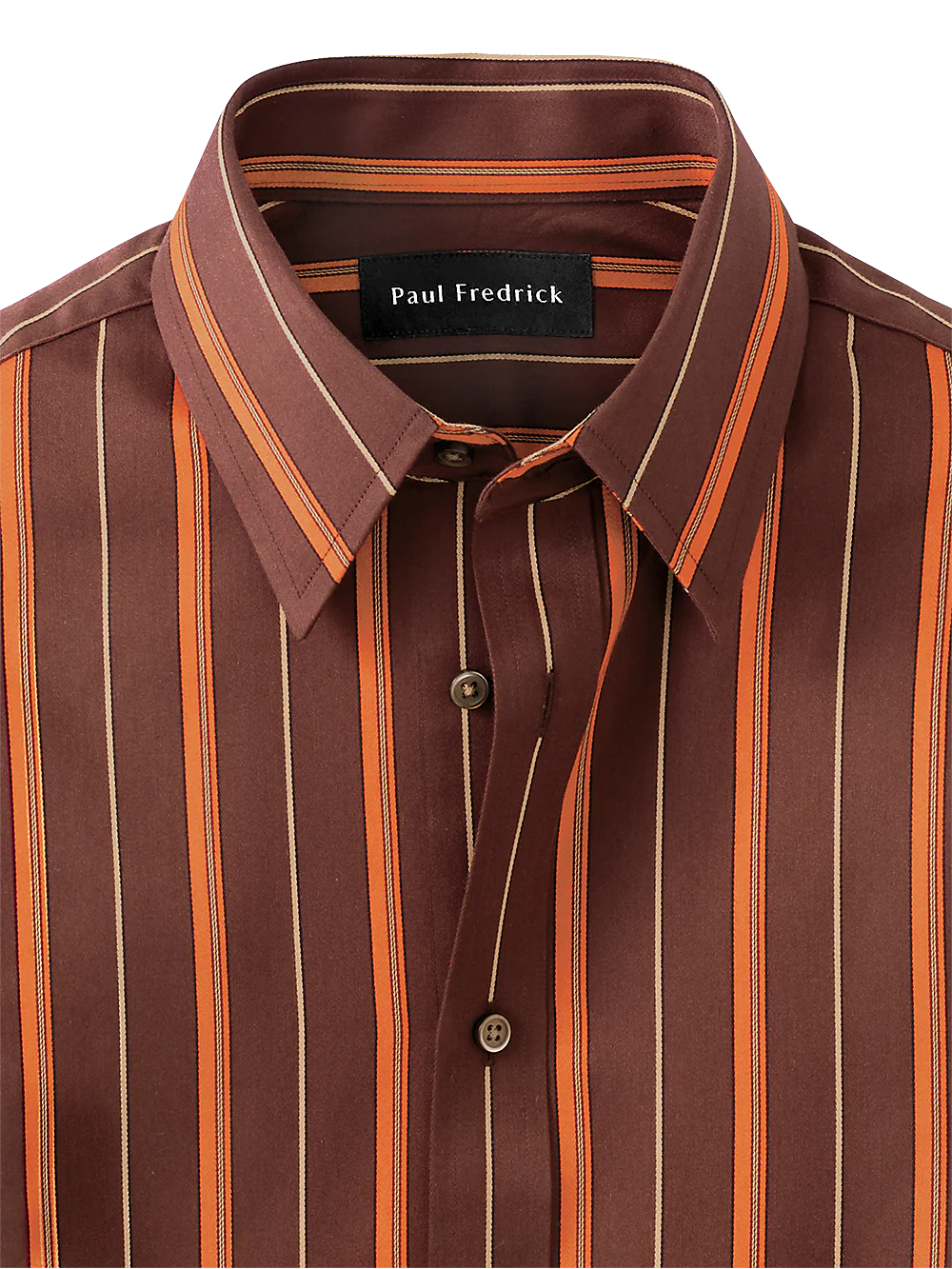 Cotton Stripe Casual Shirt - Brown