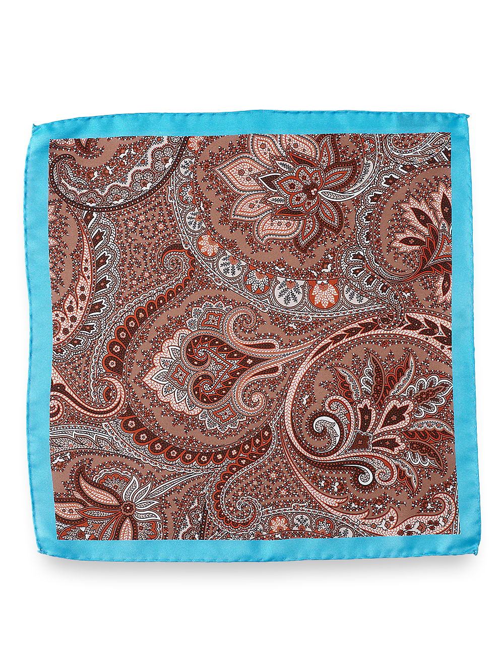 Paisley Silk Pocket Square - Brown Multi