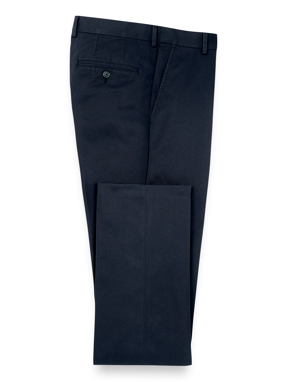 Non Iron Chino Flat Front Pants - Navy