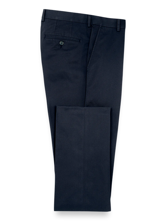 Non Iron Chino Flat Front Pants - Navy