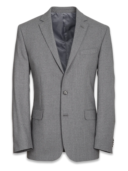 Classic Fit Essential Wool Notch Lapel Suit Jacket - Grey