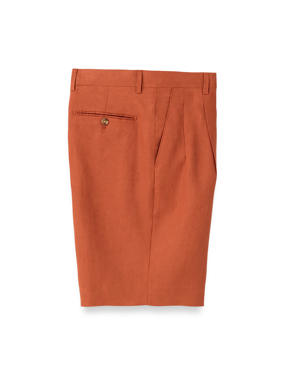 Linen Pleated Shorts - Terracotta