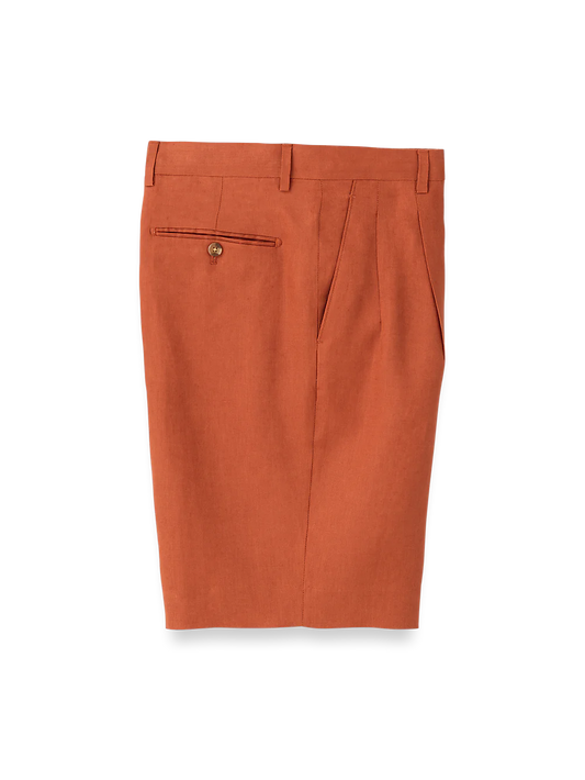 Linen Pleated Shorts - Terracotta