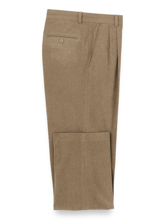 Corduroy Pleated Pants - Taupe