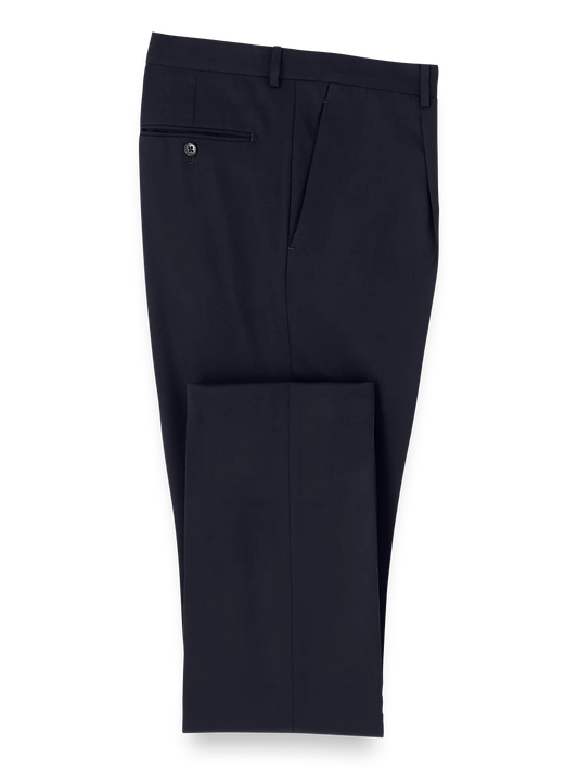 Wool Single Pleated Pants - Navy