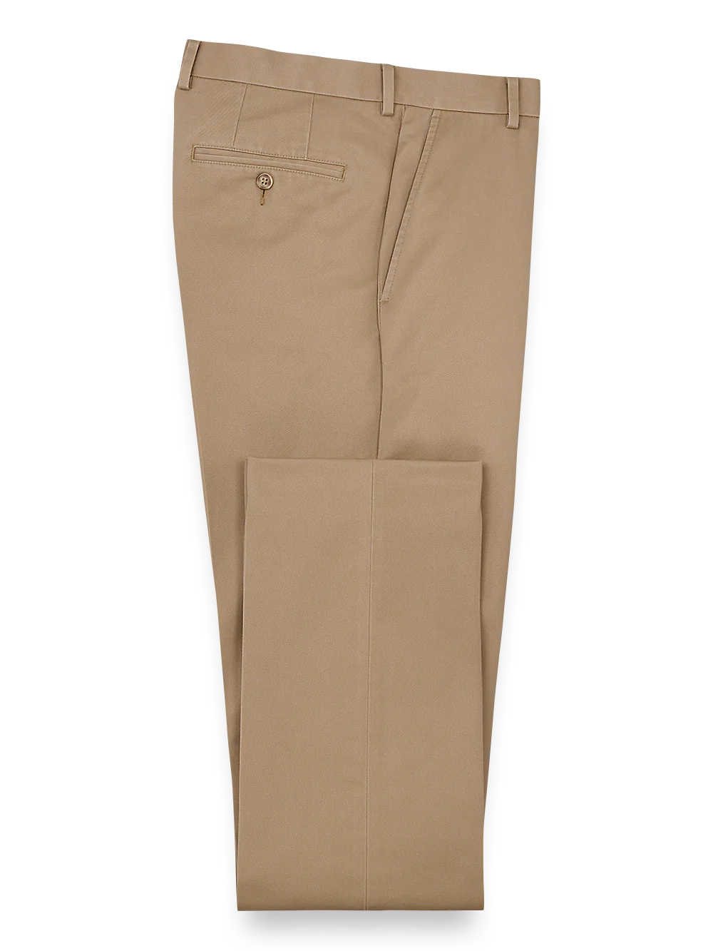 Non Iron Chino Flat Front Pants - Dark Khaki