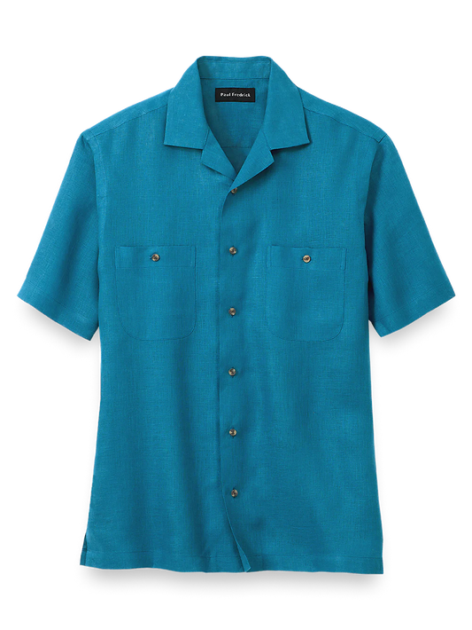 Linen Solid Casual Shirt - Teal