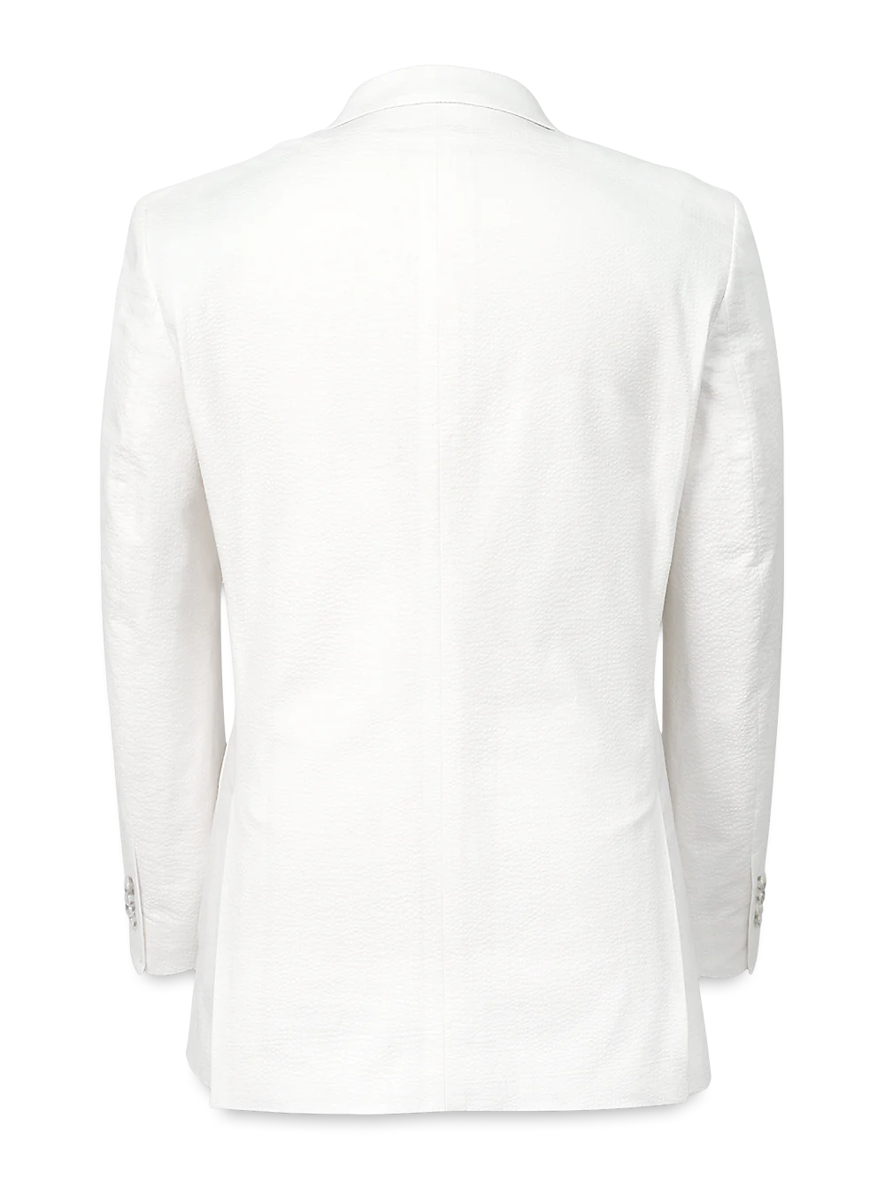 Cotton Stretch Seersucker Notch Lapel Suit Jacket - White