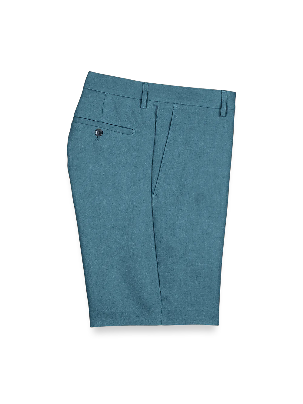 Linen Flat Front Shorts - Teal