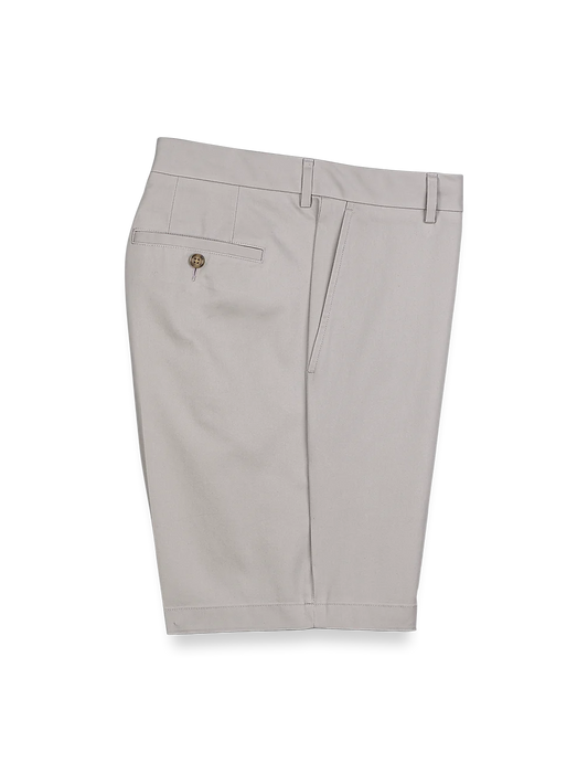 Flat Front Lightweight Impeccable Shorts - Light Grey